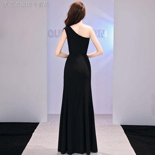 平时可穿晚宴礼服2022新款高贵女王鱼尾年会主持人开叉敬酒服气质