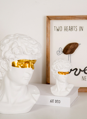 简约大卫北欧轻奢雕塑摆件石膏头像客厅样板房软装饰品艺术摆设