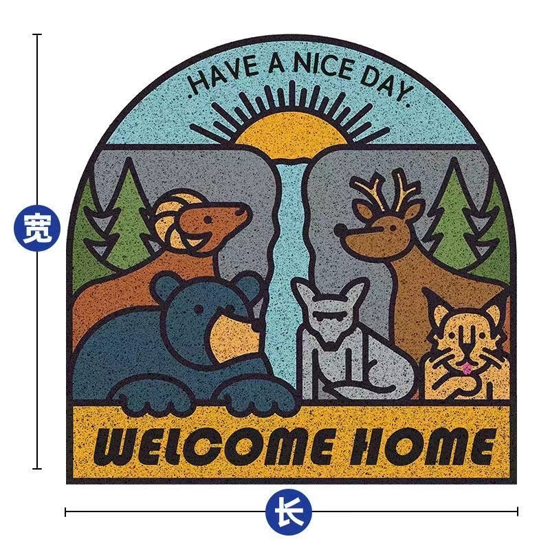 【不二】创意卡通入户门垫家用丝圈地垫进门玄关垫可裁剪耐磨脚垫