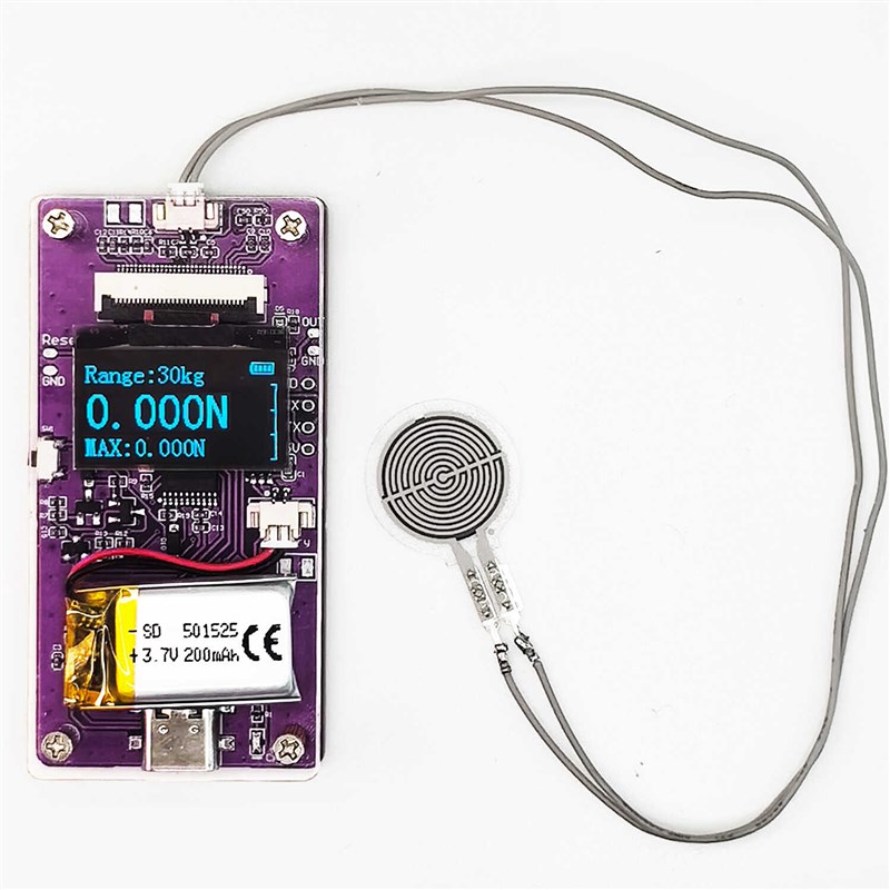 薄膜压力传感器显示器 USB充电柔性电阻式压力数显模块大量程无线