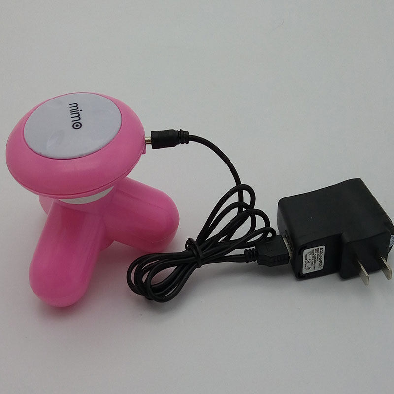 迷你三角按摩头便携小型USB充电MINI电动三脚震动全身针灸穴位器