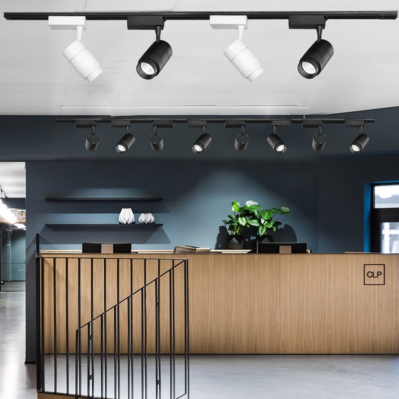 变焦轨道射灯led聚光散光可调焦吸顶导轨明装展厅旋转照画 博物馆