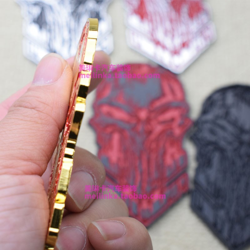 个性创意骷髅头车贴汽车摩托车车标尾标装饰贴惩罚者铁血战士贴标