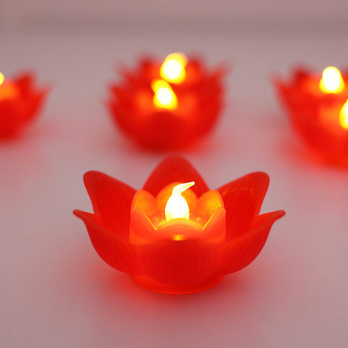 LED荷花灯莲花灯电子蜡烛河灯睡灯节日灯新年春节元宵节