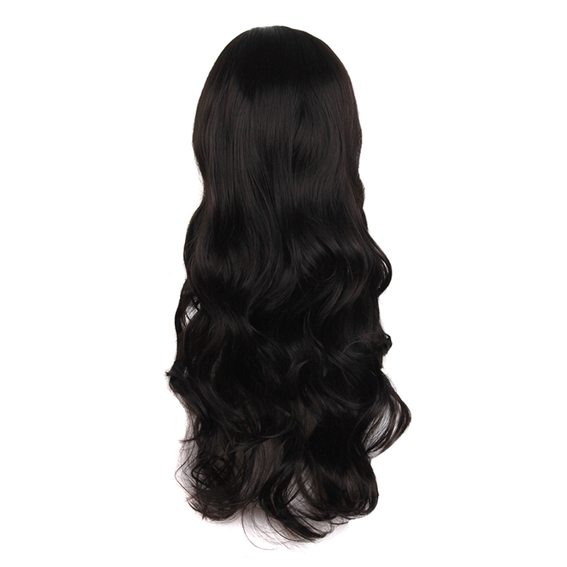 潼漫 cos假发女长卷发大波浪自然纯黑色高温丝全头套长发表演假毛