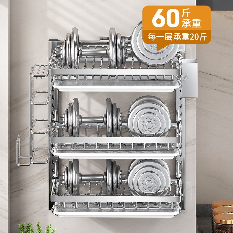 壁挂式不锈钢碗架厨房置物架免打孔碗筷盘子碗碟沥水架墙上多功能