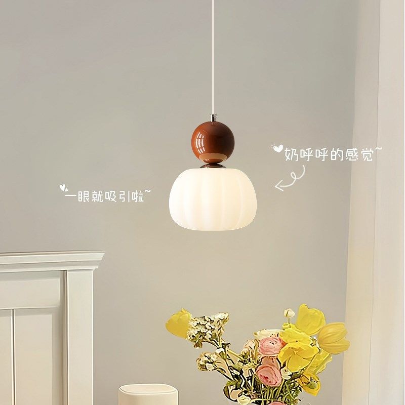 2023网红奶油风主卧室床头小吊灯法式侘寂风复古床头高级护眼吊灯,家装灯饰光源,卧室/书房吊灯,淘宝优惠券,粉丝福利购,淘宝优惠卷