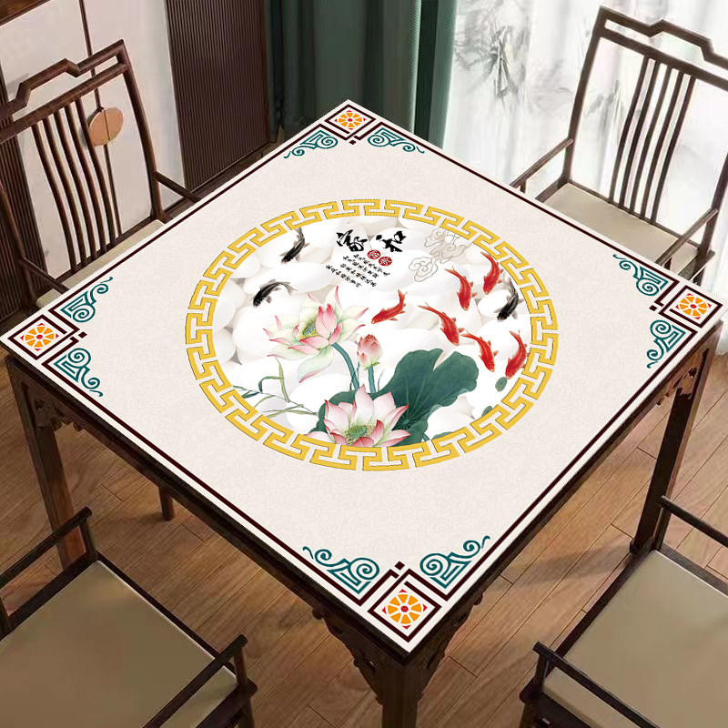 免洗pvc方形餐桌茶几电视柜软玻璃防水垫新中式办公学习防水桌垫