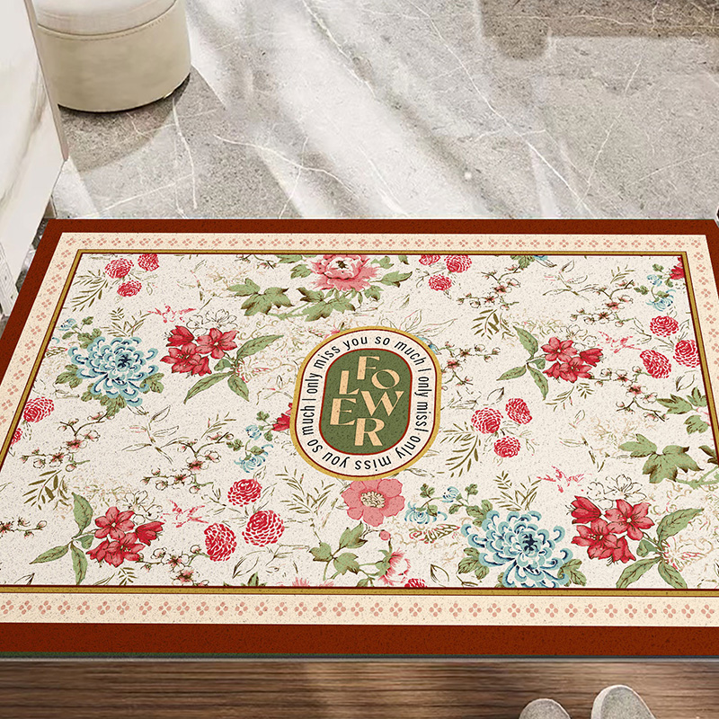 地垫门垫进门入户门门口可裁剪丝圈脚垫家用防滑中式繁花地垫子