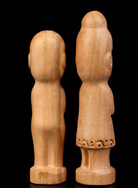 桃木人偶人像人男女款无漆木雕挂件婴儿产品DIY配饰雕刻小件摆件