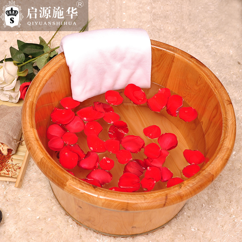 启源香柏木足浴桶泡脚木桶家用洗脚盆小木盆女加厚木质泡脚桶带盖