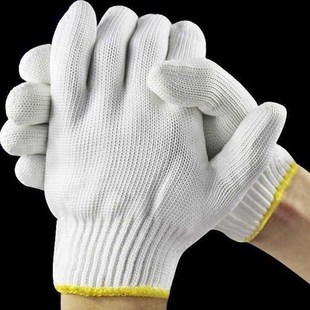 手袜机床厂手套机修施工做工条纹化工防滑白色劳保劳工装 点安保工