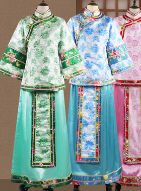 清朝古装女小姐百姓丫环民国风秀禾服少奶奶中式伴娘喜娘演出服装