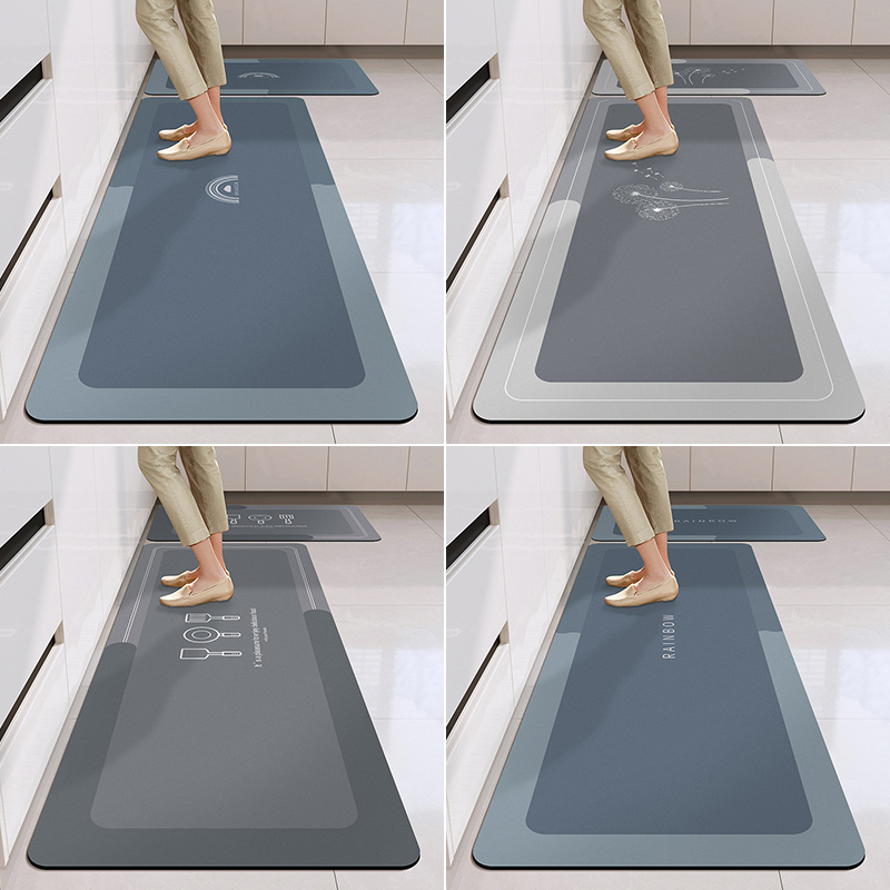 厨房地垫硅藻泥吸水垫门口耐脏脚垫家用防滑防油垫子免洗可擦地毯