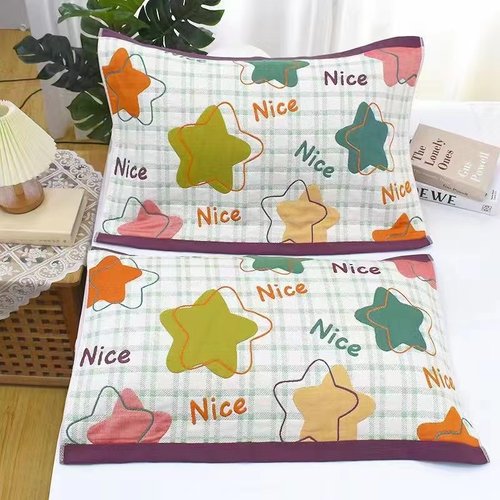 纱布枕巾50x80cm加厚纯棉提花隔脏隔油透气吸汗纱布枕巾