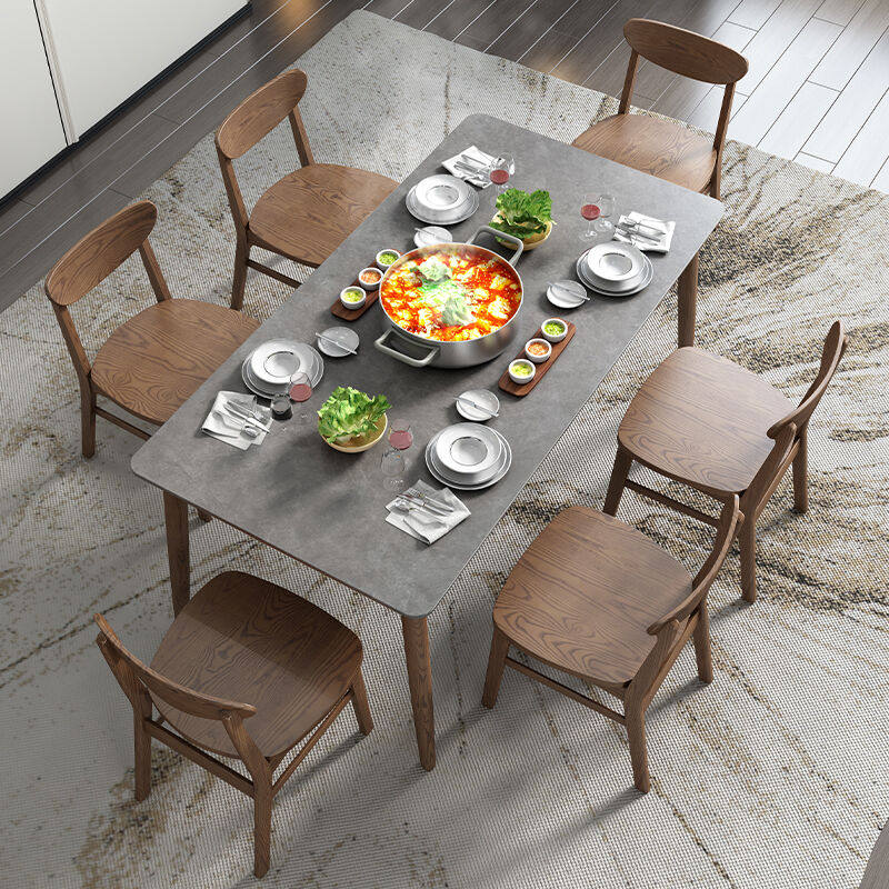 佐柒良造餐桌岩板实木餐桌椅组合家用长方形大小户型饭桌【胡桃色,住宅家具,岩板餐桌,淘宝优惠券,粉丝福利购,淘宝优惠卷