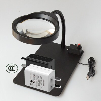 台式放大镜带灯USB-032C老人阅读雕刻维修led台灯10倍 3C UL CE