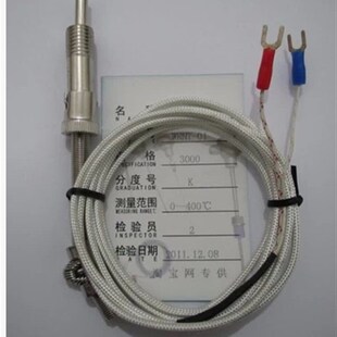 玻璃纤维测温弹簧热电偶K 01长3米2米1.5米 E型M12温度感测器WRET