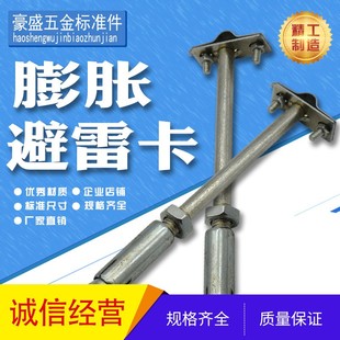镀锌T型避雷卡子带支架避雷夹支撑架防雷卡配件光杆膨胀避雷卡
