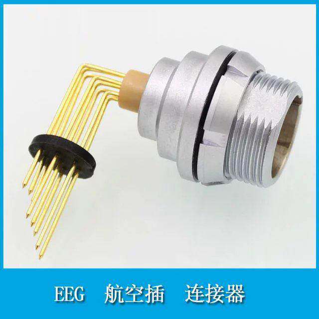 防水航空插金属连接器ZEG 0K 1K插座 90度长弯针PCB焊板M14 M16