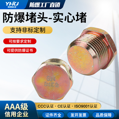 防爆堵头Q235碳钢材质密封外丝堵头DN15DN204分6分一寸快速发货