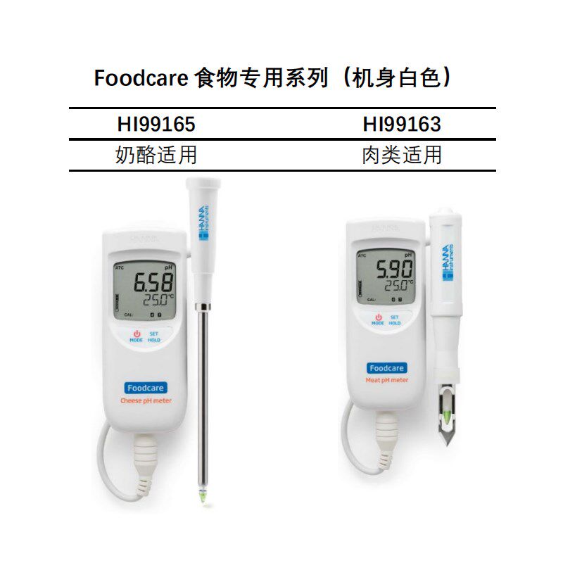 HANNA德国进口HI99系列便携式pH计检测仪土壤分析奶酪肉类 黑/白