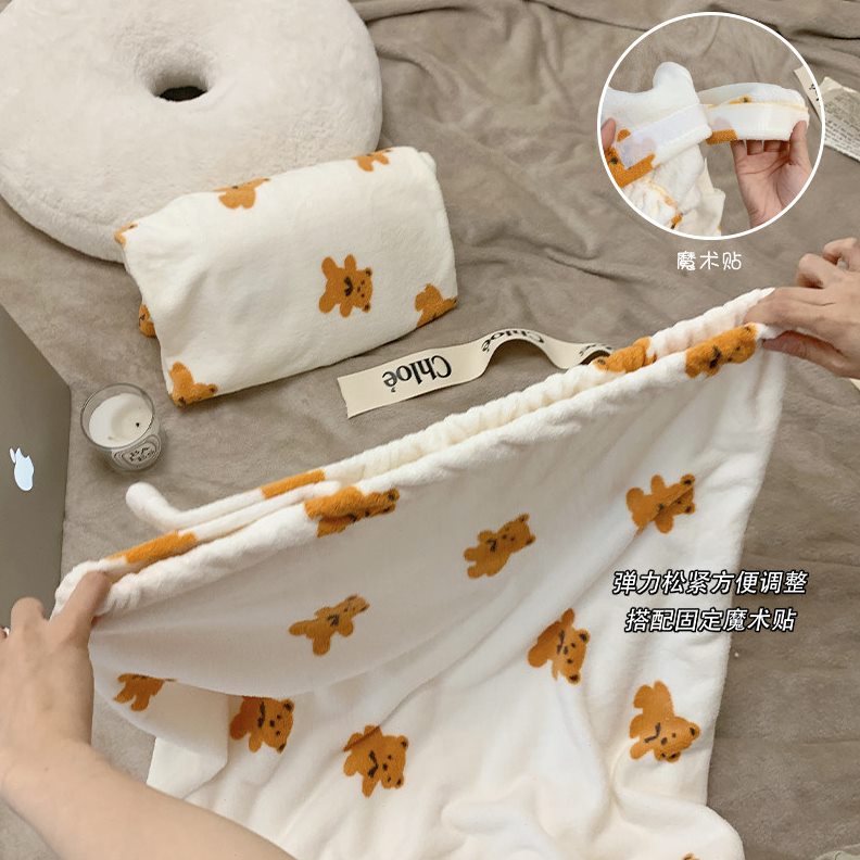 直销NN0I可爱速干浴巾女夏天吸水可穿可裹ins浴裙裹胸魔术贴浴袍