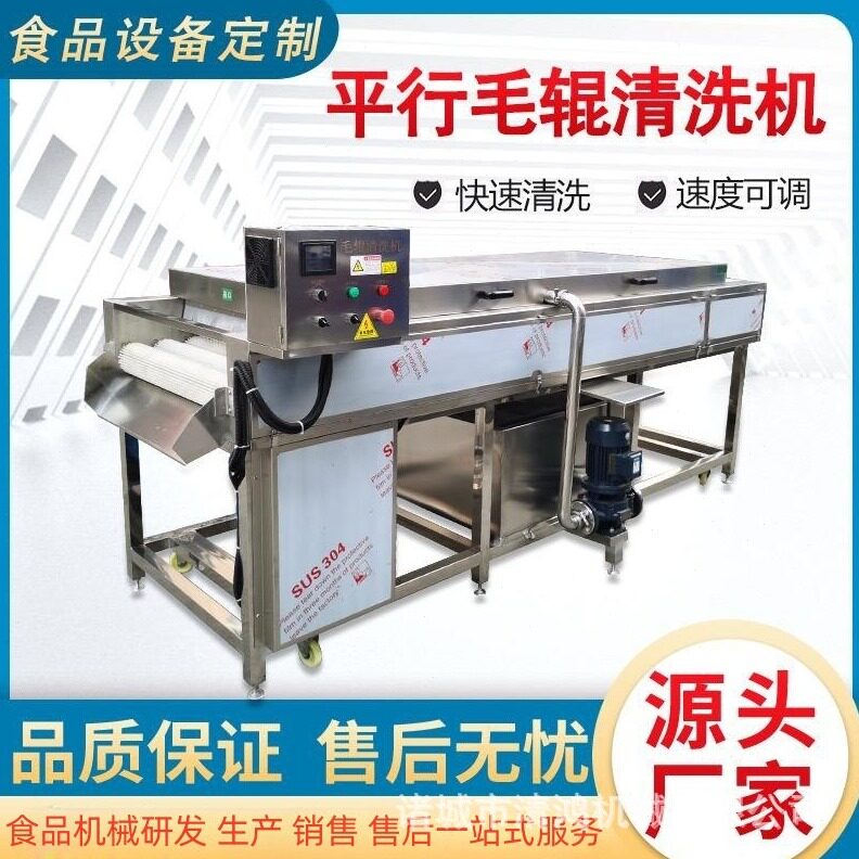 直销柑橘脐橙打蜡清洗机 商用红薯土豆清洗设备 莲藕萝卜毛刷去泥