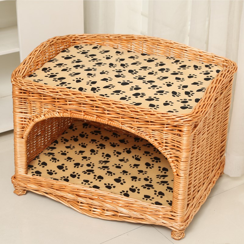 猫窝藤编猫别墅四季通用猫笼子猫房子宠物窝猫咪窝中小型犬窝狗窝