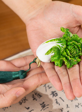 朱炳仁铜 手握百财家居饰品桌面装饰品白菜摆件手把件礼品