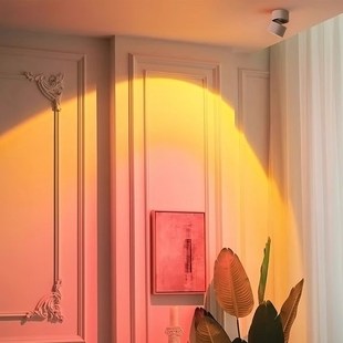 全光谱日落射灯明装筒灯客厅过道玄关装饰画网红氛围小山丘夕阳灯