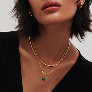 【金泰亨同款】Missoma手拉手吊坠项链轻奢小众孔雀石女颈链礼物