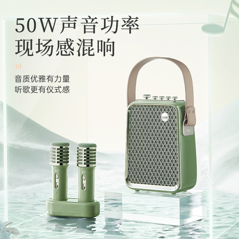 Divoom点音k歌音箱家庭用蓝牙无线ktv小音响便携式高音质双麦克风