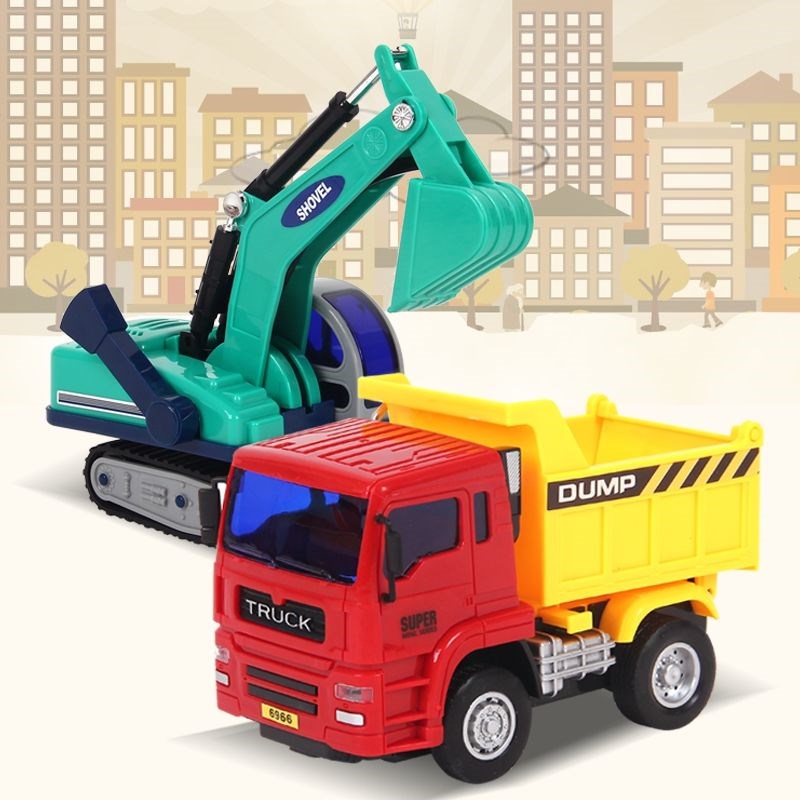 【139任选2件】慧殿堂货车挖掘机翻斗车推土机搅拌车打气声光玩具