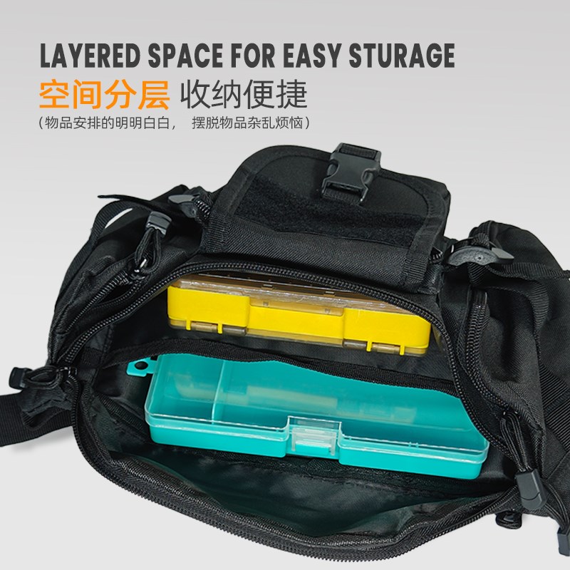 2024新款路亚多功能腰包防水斜挎包钓鱼微物斜肩包专用溪流渔具