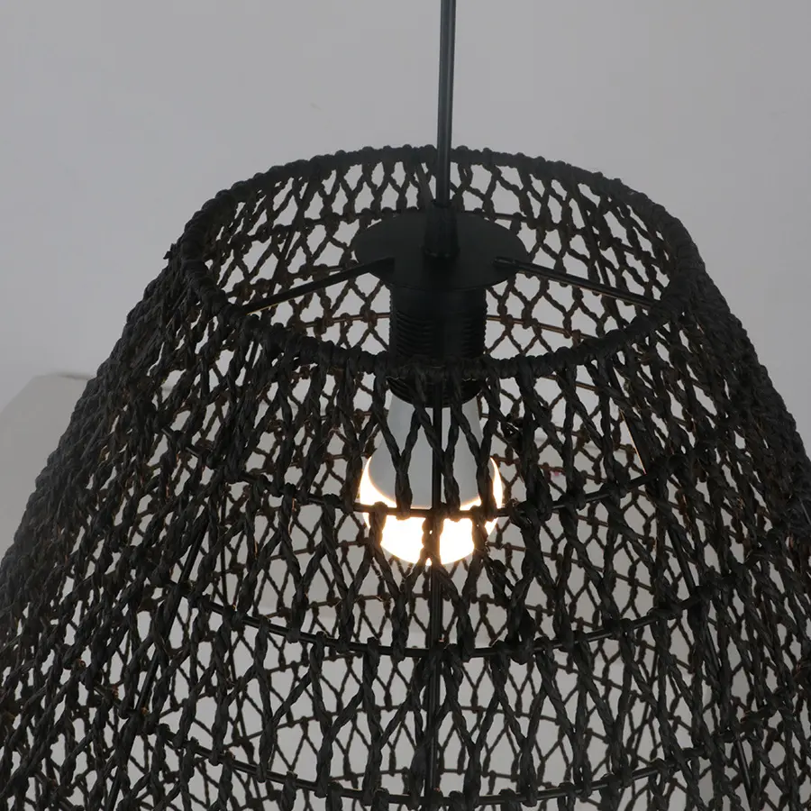 藤编纸绳吊灯日式茶室民宿餐厅田园大厅大堂禅意吧台手工日式灯具