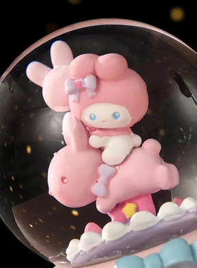 多款创意卡通发光玻璃球音乐盒心玩具树脂水晶球装饰摆件