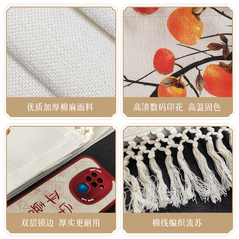 中式挂毯装饰画中国风花鸟布艺挂画茶室餐厅饭店墙布挂布定制布画图片