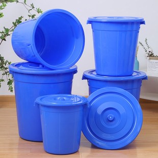 塑料储水桶家用加厚大桶耐用大容量白色圆形带盖大号发酵桶胶桶