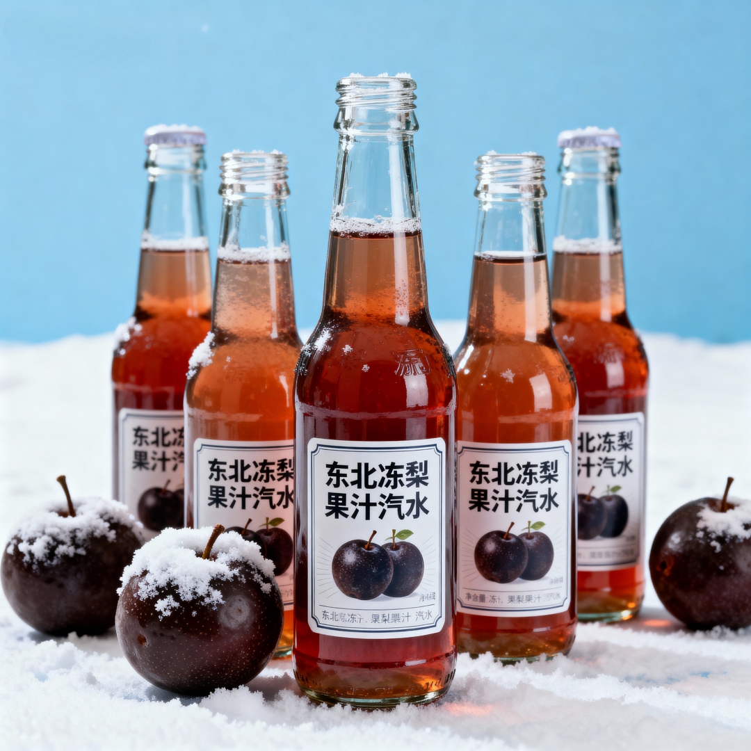 正宗东北冻梨果汁汽水网红怀旧果味碳酸气泡饮料320ml清爽热销