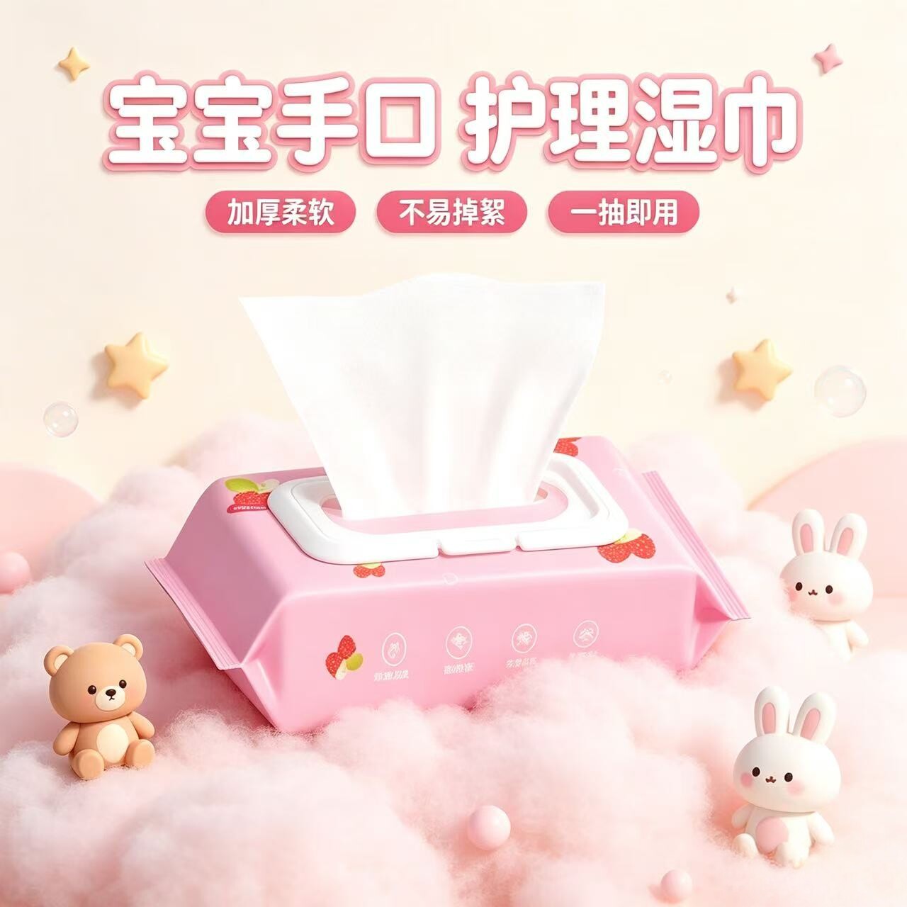 婴儿手口专用加厚保湿一次性湿巾