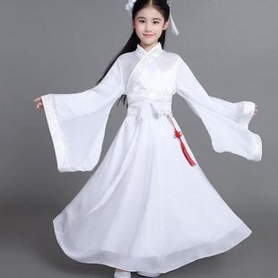 儿童古装仙女服汉服女童古代衣服公主中大童古筝演出汉服童装小孩