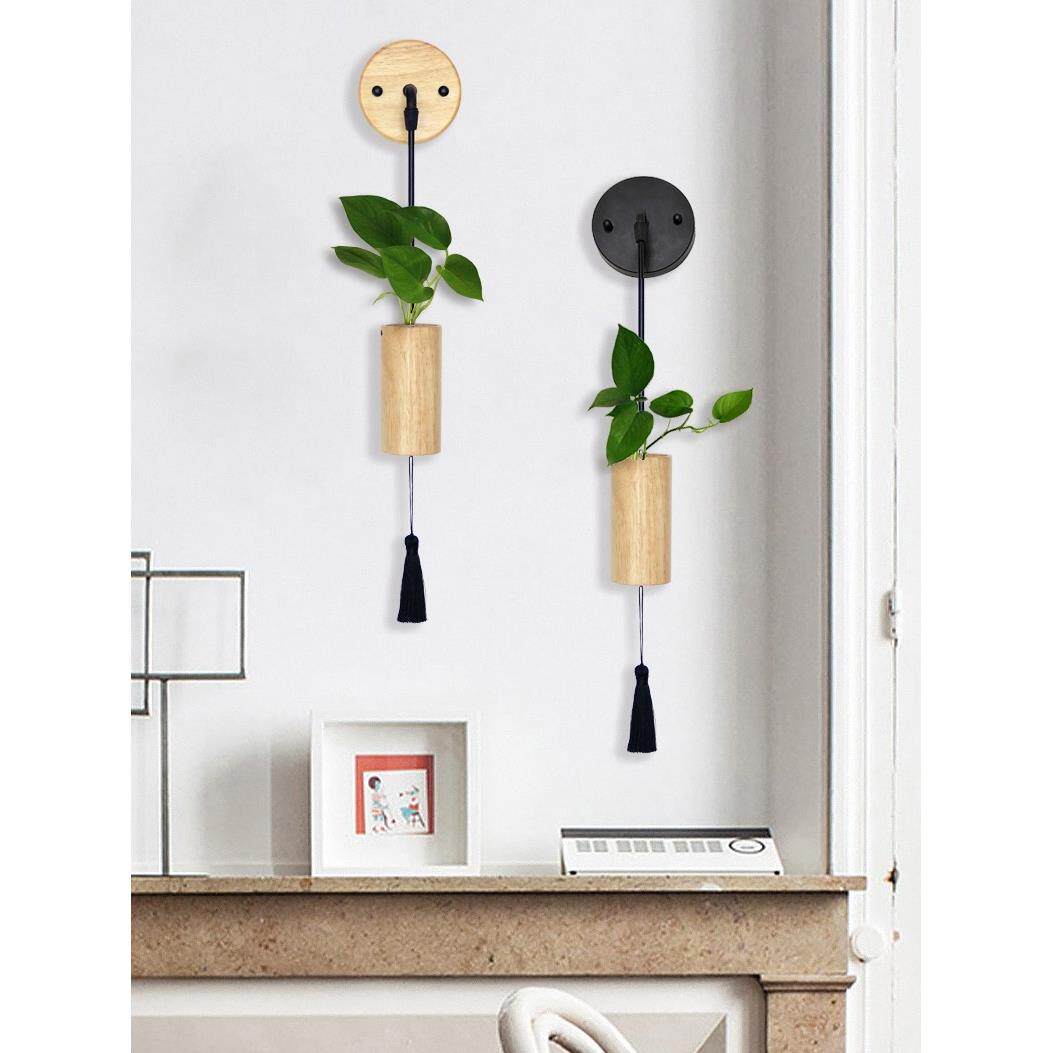 创意壁挂水培植物花瓶器皿家居餐厅民宿挂墙装饰木质工艺花器简约