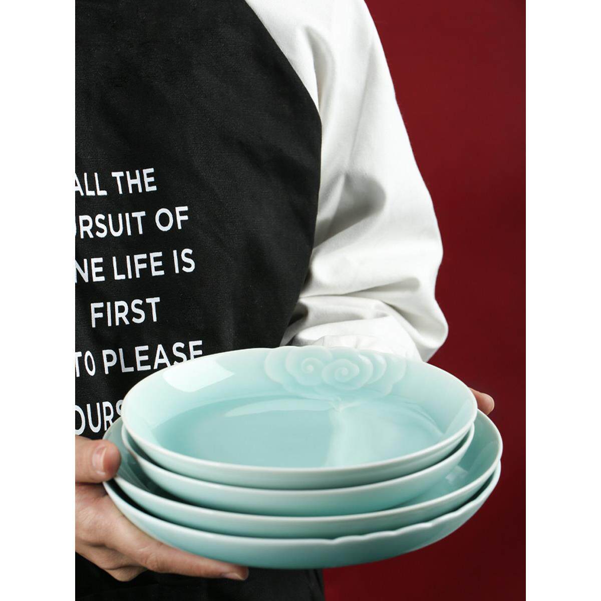 瓯江青瓷高档碗盘餐具套装家用碗碟组合盘子菜盘陶瓷碗餐碗礼品盒