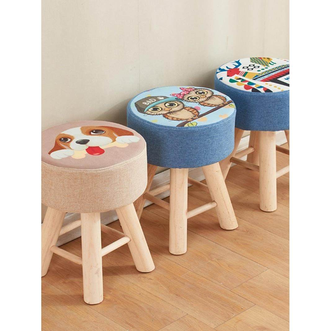 家用小凳子实木简约现代卡通凳子梳妆台椅子网红化妆凳矮凳梳妆凳