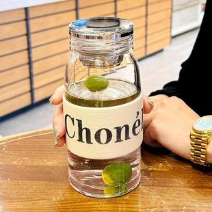 高硼硅玻璃杯女高颜值泡茶杯茶水分离 杯子高级感轻奢水杯2024新款