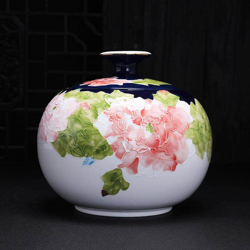 3斤装大号描金手绘拉花茶叶罐陶瓷密封罐储存普洱茶饼罐家用摆设