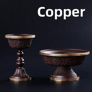 黄铜供奉用品八瑞物吉祥莲花护法杯供酒杯家用供佛水杯圣水摆件纯