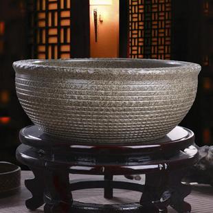 景德镇陶瓷鱼缸养鱼盆客厅家用金鱼乌龟缸仿石阳台水缸粗陶荷花缸