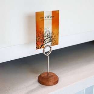 实木标签夹子立式餐饮餐厅菜单菜品名称展示夹明信片照片便签夹桌号台号牌桌面立牌展示牌卡片展示架支架台卡